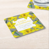Liebe blüht Aquarellgelb Frühjahrshochzeit Rechteckiger Pappuntersetzer (angewinkelt)