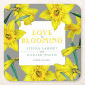 Liebe blüht Aquarellgelb Frühjahrshochzeit Rechteckiger Pappuntersetzer (Vorderseite)