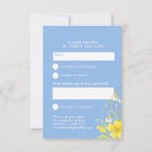 Liebe blüht Aquarellgelb Frühjahrshochzeit RSVP Karte (Rückseite)