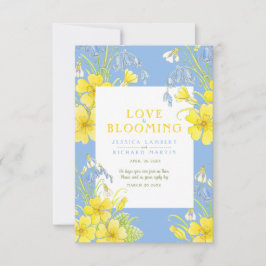Liebe blüht Aquarellgelb Frühjahrshochzeit RSVP Karte