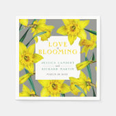 Liebe blüht Aquarellgelb Frühjahrshochzeit Serviette (Vorderseite)
