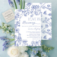 Liebe blüht Blauer Vintage Blumendusche