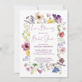 Liebe blüht boho Wildblume Brautparty Einladung (Vorderseite)