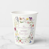 Liebe blüht boho Wildblume Brautparty Pappbecher (Vorderseite)