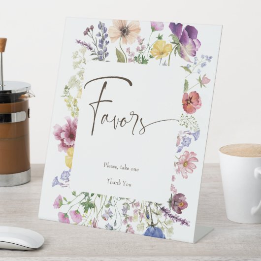 Liebe blüht boho Wildblume Gefallen Geschenktisch Sockelschild (In Situ)