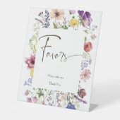 Liebe blüht boho Wildblume Gefallen Geschenktisch Sockelschild (Vorderseite)