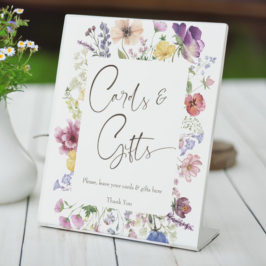 Liebe blüht boho Wildblume Geschenke Tisch Sockelschild