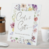 Liebe blüht boho Wildblume Geschenke Tisch Sockelschild (In Situ)