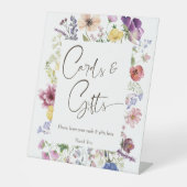 Liebe blüht boho Wildblume Geschenke Tisch Sockelschild (Vorderseite)