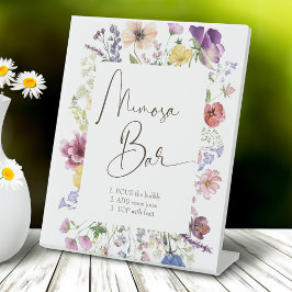 Liebe blüht boho Wildblume mimosa Bar Sockelschild