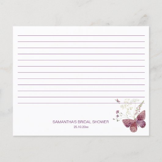 Liebe blüht boho Wildblume Rezept Karte (Rückseite)