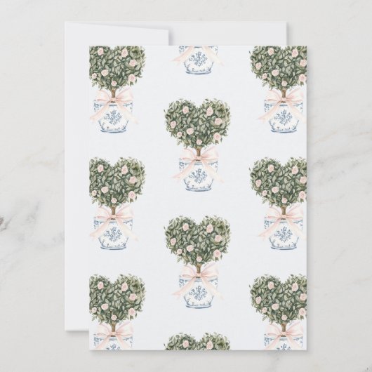 Liebe blüht Chinoiserie Pink Brautparty Einladung (Rückseite)