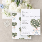 Liebe blüht Chinoiserie Pink Brautparty Einladung