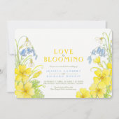 Liebe blüht Frühling Blume Aquarell Hochzeit Einladung (Vorderseite)