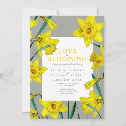 Liebe blüht Frühlingsholz Einladung (Vorderseite)