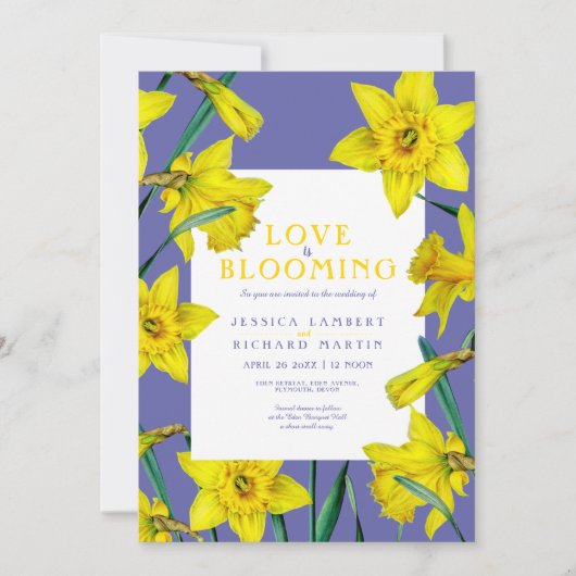 Liebe blüht Frühlingsholz Einladung (Vorderseite)