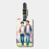 Liebe blüht gepäckanhänger (Vorderseite vertikal)