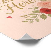 Liebe blüht hier Valentinins Poster auf | Romantik (Ecke)