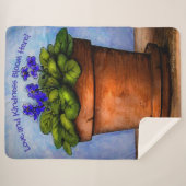 Liebe blüht hier Violetten Sherpadecke (Vorderseite (Horizontal))