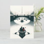 Liebe blüht in Paris Feiertagskarte (Stehend Vorderseite)