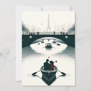 Liebe blüht in Paris Feiertagskarte