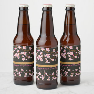 Liebe blüht Kirschblossom Bierflaschenetikett