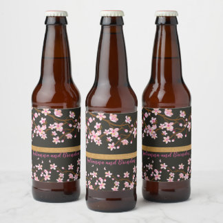 Liebe blüht Kirschblossom Bierflaschenetikett