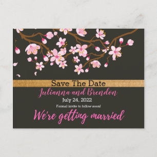 Liebe blüht Kirschblossom Save the Date Anno Postkarte