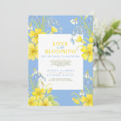 Liebe blüht noch Frühjahr verschoben Hochzeit Einladung (Stehend Vorderseite)