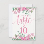 Liebe blüht rosa Tischnummer Sitzkarte (Vorderseite)