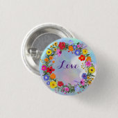 Liebe Blume Benutzerdefinierte Schaltflächen Button (Vorne & Hinten)