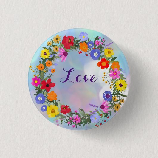 Liebe Blume Benutzerdefinierte Schaltflächen Button (Vorderseite)
