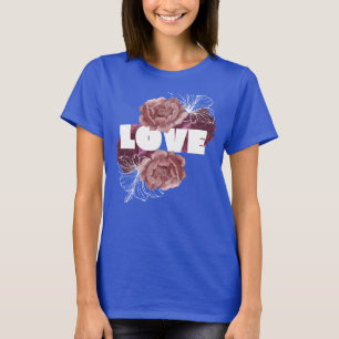 Liebe Blume Frauen tief königlichen T - Shirt
