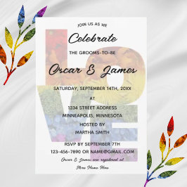 LIEBE Blume Gleichgeschlechtliche Engagement-Parte Einladung