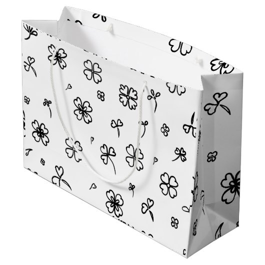 Liebe Blume Große Geschenktüte (Rückseite Schrägansicht)