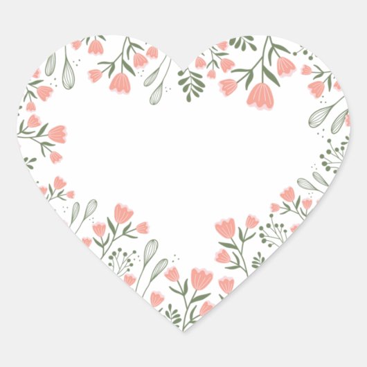 Liebe Blume Herz mit transparentem Hintergrund Er Herz-Aufkleber (Vorderseite)