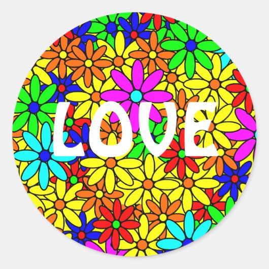 Liebe Blume Power Collage Stickers (Vorderseite)