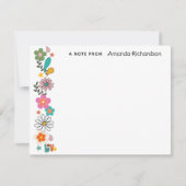 LIEBE Blume Power Groovy 70er-Theme Flachbildschir Dankeskarte (Vorderseite)