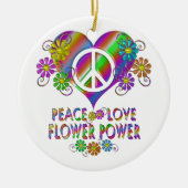 Liebe Blume Power Keramik Ornament (Vorne)