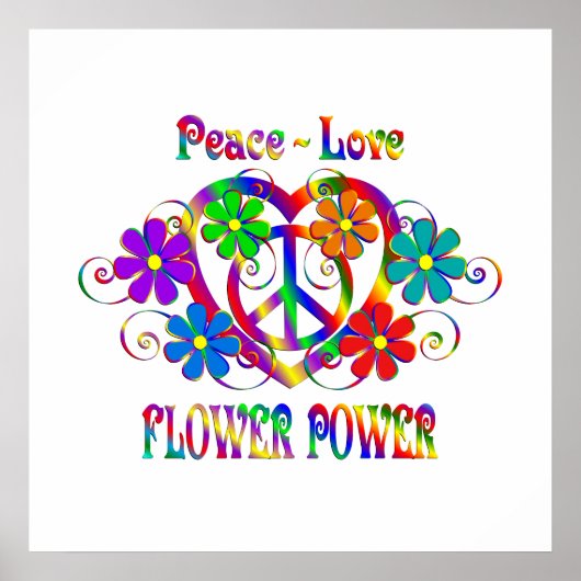 Liebe Blume Power Poster (Vorne)