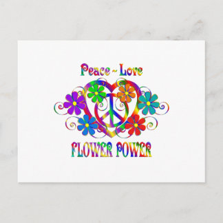 Liebe Blume Power Postkarte