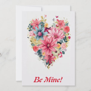 Liebe Blume Regenbogen Herz 3 Personalisiert Feiertagskarte
