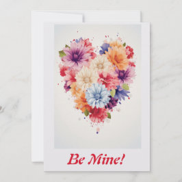 Liebe Blume Regenbogen Herz 4 Personalisiert Feiertagskarte