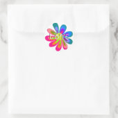 LIEBE Blume Runder Aufkleber (Tasche)