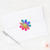 LIEBE Blume Runder Aufkleber (Umschlag)