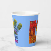 Liebe Blume Sammlung Blue Background Pappbecher (Links)