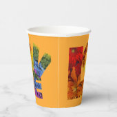 Liebe Blume Sammlung Orange Hintergrund Pappbecher (Rechts)