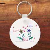 Liebe Blume Schlüsselanhänger (Vorderseite)