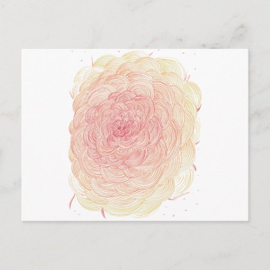 Liebe, Blume und Herz für gutes Karma Postkarte (Vorderseite)