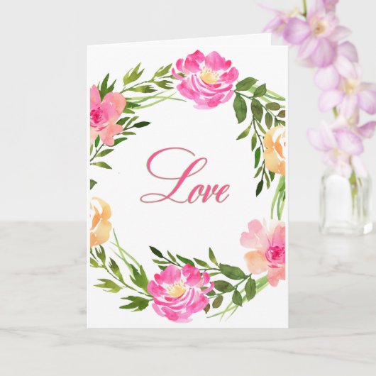 Liebe Blume Wreath Muttertag Karte (Orchidee)